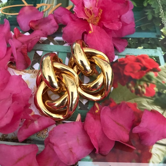 Beautiful Vintage Goldplate Door knocker Earrings! - Picture 4 of 4